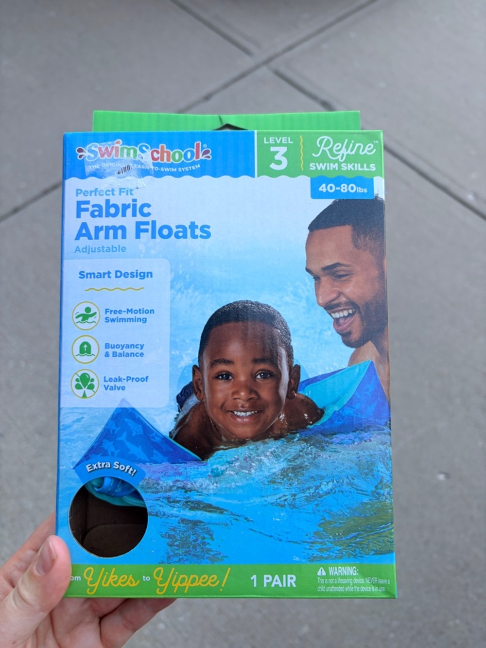 SwimSchool Refine Blue Fabric Arm Floats - Level 3